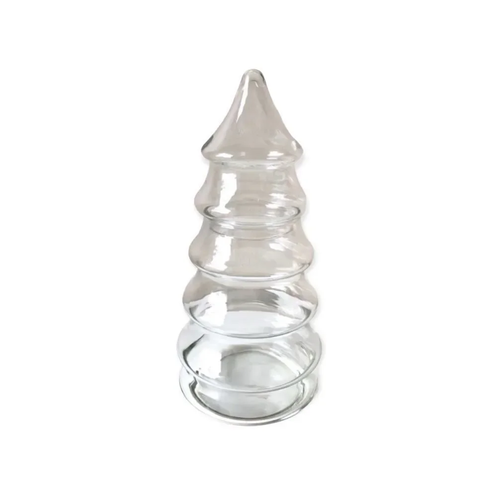 Vintage Glass Christmas Tree Cookie Jar by Libbey